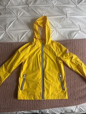 Hunter for Target Kids Yellow Hooded Raincoat with Contrast Zippers